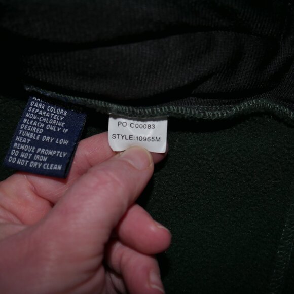 Chaps By Ralph Lauren Full Zip Fleece Jacket Men's Size XL Dark Green/Yellow VTG - Picture 11 of 14